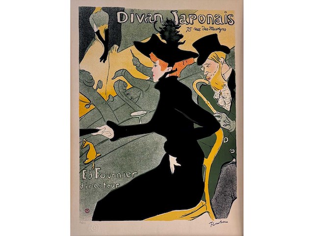 Henri de toulouse lautrec (naar) - divan japonais - litho - afbeelding 1 van  6