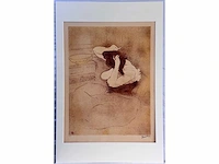 Henri de toulouse lautrec (naar) - femme se peignant - litho - afbeelding 2 van  6