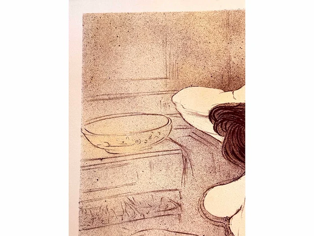 Henri de toulouse lautrec (naar) - femme se peignant - litho - afbeelding 5 van  6