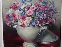 Henri joseph thomas (1878-1972), "stiileven bloemen" - afbeelding 2 van  7