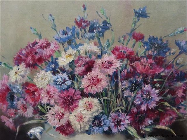 Henri joseph thomas (1878-1972), "stiileven bloemen" - afbeelding 3 van  7