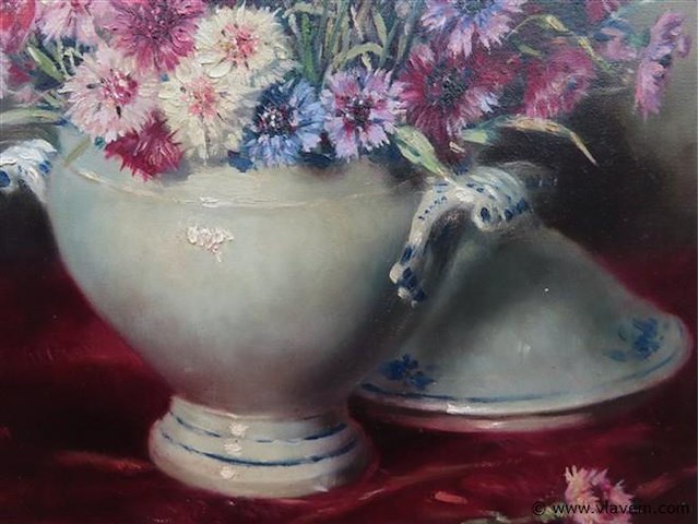 Henri joseph thomas (1878-1972), "stiileven bloemen" - afbeelding 4 van  7