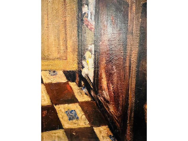 Henri vandermoere - linnenkast - olie op doek - topwerk - afbeelding 2 van  3