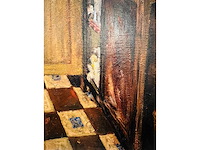 Henri vandermoere - linnenkast - olie op doek - topwerk - afbeelding 2 van  3