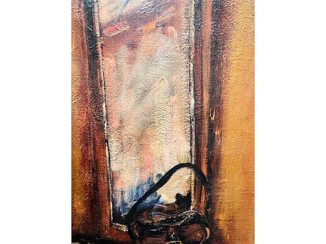 Henri vandermoere - linnenkast - olie op doek - topwerk - afbeelding 3 van  3