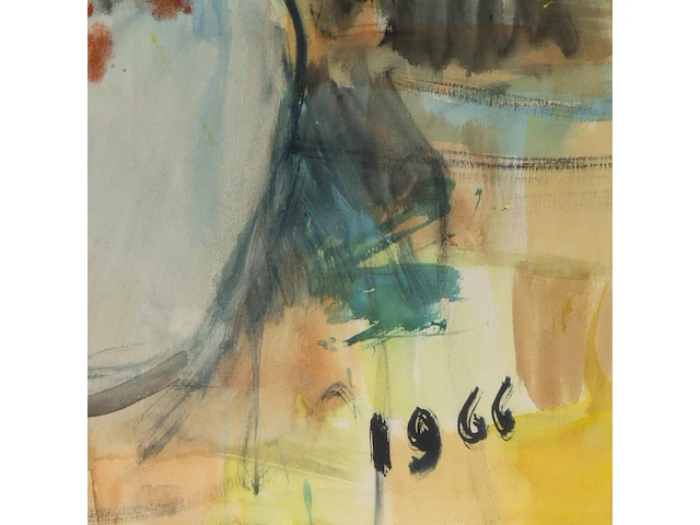 Henri victor wolvens (1896-1977), flower vase, 1966, watercolour and gouache on paper on canvas 108 x 72 cm. (42.52 x 28.35 in.), frame: 135 x 98 cm. (53.14 x 38.57 in.) - afbeelding 5 van  7