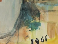 Henri victor wolvens (1896-1977), flower vase, 1966, watercolour and gouache on paper on canvas 108 x 72 cm. (42.52 x 28.35 in.), frame: 135 x 98 cm. (53.14 x 38.57 in.) - afbeelding 5 van  7