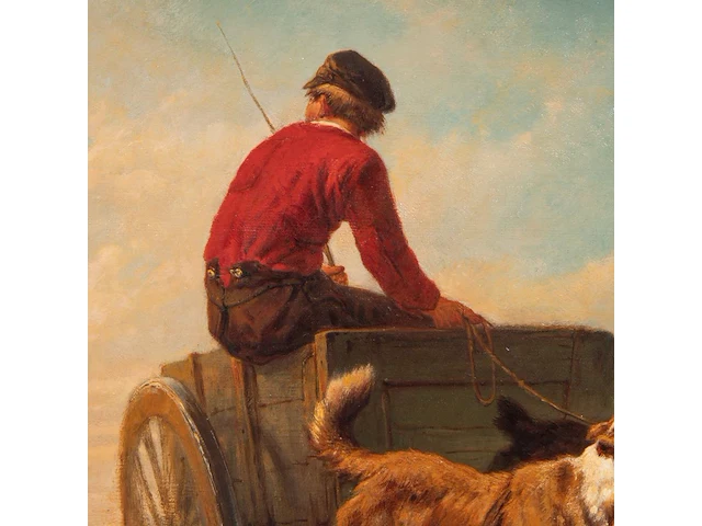 Henriette ronner (1821-1909), boy on a dog chariot, oil on canvas 44.5 x 56.5 cm. (17.51 x 22.23 in.), frame: 61 x 72 cm. (24.01 x 28.35 in.) - afbeelding 4 van  14
