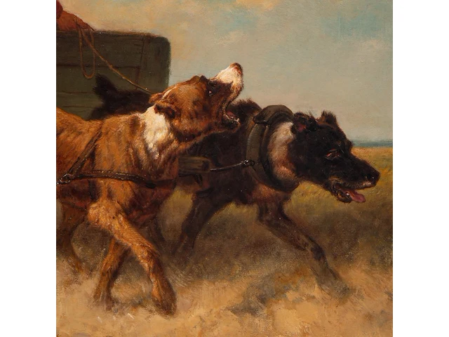Henriette ronner (1821-1909), boy on a dog chariot, oil on canvas 44.5 x 56.5 cm. (17.51 x 22.23 in.), frame: 61 x 72 cm. (24.01 x 28.35 in.) - afbeelding 6 van  14