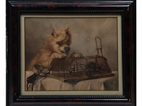 Henriette ronner-knip (1821-1909), dog and a trapped rat, 1870, watercolour on paper 38 x 49 cm. (14.96 x 19.28 in.), frame: 57 x 67 cm. (22.44 x 26.37 in.) - afbeelding 2 van  4