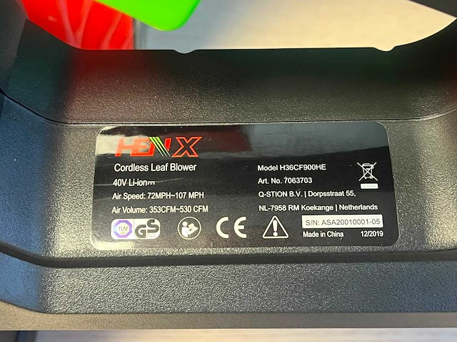 Henx - hand bladblazer met 7,5ah accu en lader - afbeelding 5 van  5