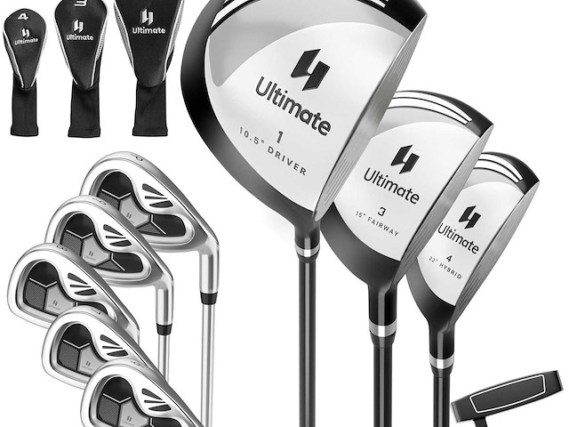 Heren 9-delige golfclub complete set, grijs - afbeelding 1 van  1