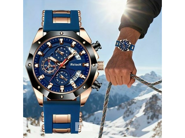 Heren casual sport quartz horloge in houten box - afbeelding 1 van  2