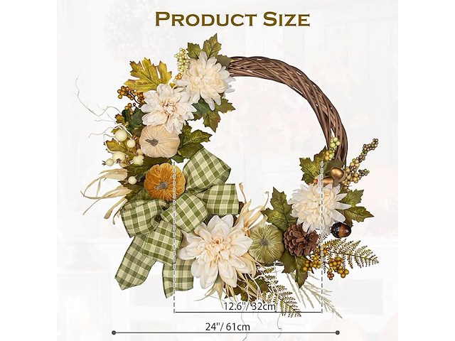 Herfstdeurkrans (61 cm) - afbeelding 3 van  4