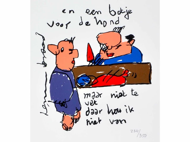 Herman brood - botje voor de hond - zeefdruk - afbeelding 1 van  4