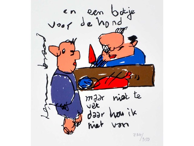 Herman brood - botje voor de hond - zeefdruk - afbeelding 1 van  3