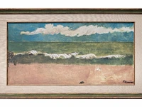 Herman minner (1924-1981), marine, oil on canvas 40 x 80 cm. (15 3/4 x 31 1/2 in.), frame: 57 x 97 cm. (22.44 x 38.18 in.) - afbeelding 2 van  5