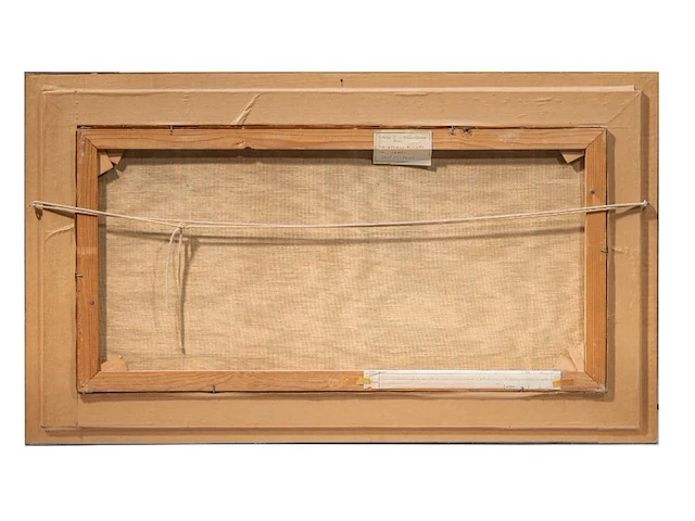 Herman minner (1924-1981), marine, oil on canvas 40 x 80 cm. (15 3/4 x 31 1/2 in.), frame: 57 x 97 cm. (22.44 x 38.18 in.) - afbeelding 3 van  5