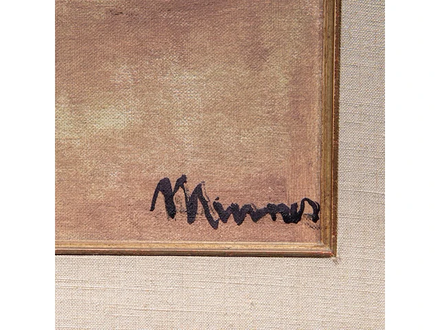 Herman minner (1924-1981), marine, oil on canvas 40 x 80 cm. (15 3/4 x 31 1/2 in.), frame: 57 x 97 cm. (22.44 x 38.18 in.) - afbeelding 4 van  5
