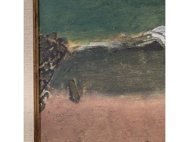 Herman minner (1924-1981), marine, oil on canvas 40 x 80 cm. (15 3/4 x 31 1/2 in.), frame: 57 x 97 cm. (22.44 x 38.18 in.) - afbeelding 5 van  5