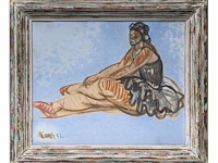Herman minner (1924-1981), sitting ballerina, 1952, oil on paper 55 x 70 cm. (21.64 x 27.55 in.), frame: 87 x 74 cm. (34 1/4 x 29.12 in.) - afbeelding 2 van  5