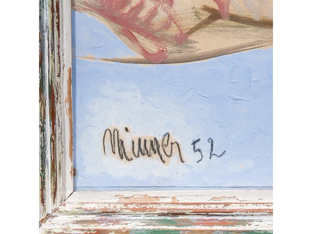 Herman minner (1924-1981), sitting ballerina, 1952, oil on paper 55 x 70 cm. (21.64 x 27.55 in.), frame: 87 x 74 cm. (34 1/4 x 29.12 in.) - afbeelding 4 van  5