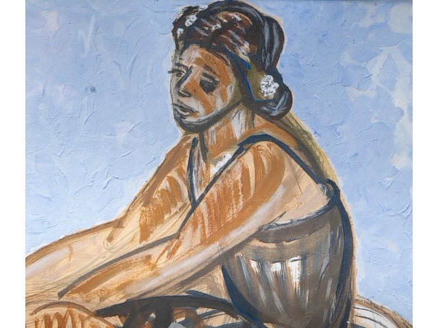 Herman minner (1924-1981), sitting ballerina, 1952, oil on paper 55 x 70 cm. (21.64 x 27.55 in.), frame: 87 x 74 cm. (34 1/4 x 29.12 in.) - afbeelding 5 van  5