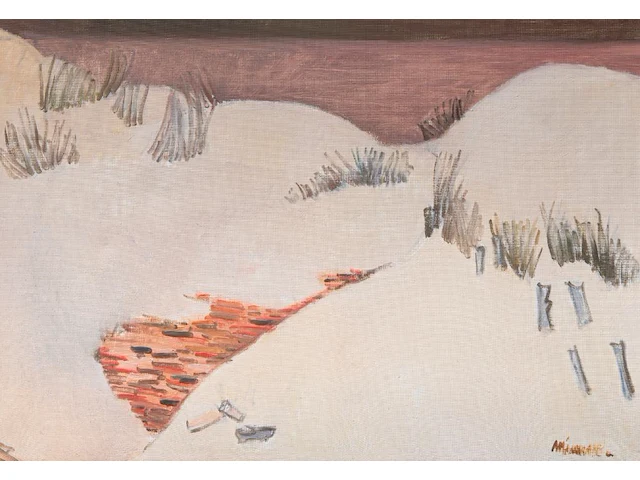 Herman minner (1924-1981), view of the dunes, oil on canvas 50 x 70 cm. (19.67 x 27.55 in.), frame: 70 x 90 cm. (27.55 x 35.42 in.) - afbeelding 1 van  5