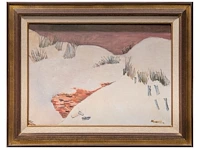 Herman minner (1924-1981), view of the dunes, oil on canvas 50 x 70 cm. (19.67 x 27.55 in.), frame: 70 x 90 cm. (27.55 x 35.42 in.) - afbeelding 2 van  5