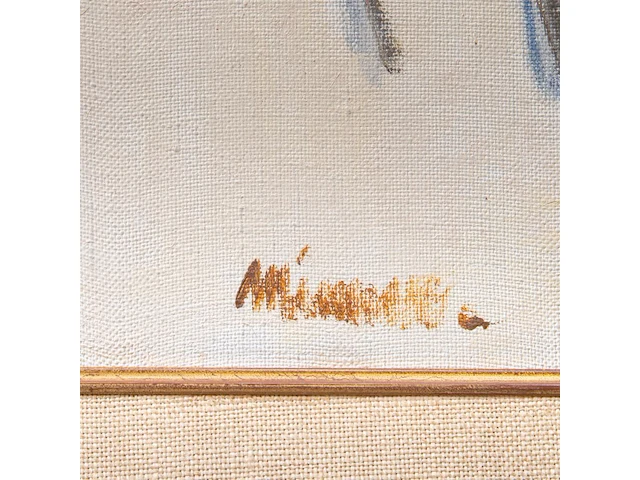 Herman minner (1924-1981), view of the dunes, oil on canvas 50 x 70 cm. (19.67 x 27.55 in.), frame: 70 x 90 cm. (27.55 x 35.42 in.) - afbeelding 4 van  5