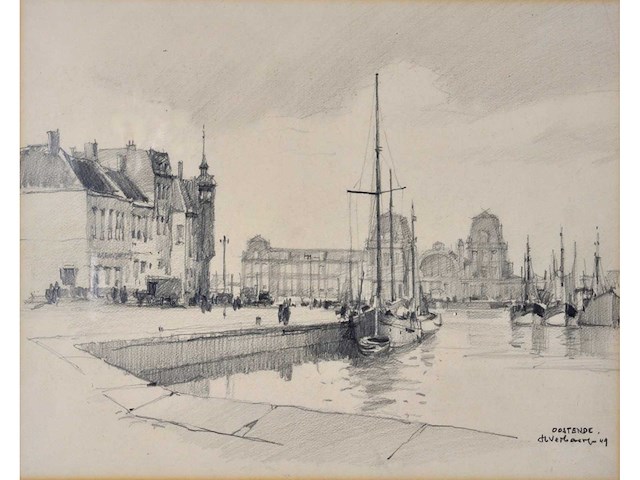 Herman verbaere - oostende - potloodtekening - afbeelding 2 van  5