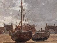 Hermann baisch (1846-1894), fishing boats on the shore, oil on canvas on panel 38 x 52 cm. (14.9 x 20.4 in.), frame: 59 x 74 cm. (23.2 x 29.1 in.) - afbeelding 5 van  6