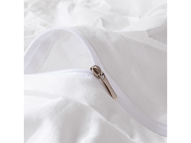 Herside wit beddengoed met ruches (240 x 220 cm) - afbeelding 3 van  3