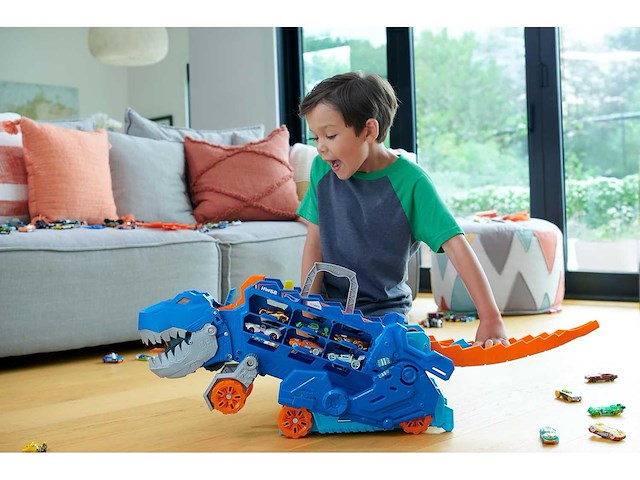 Het hot wheels 3-in-1 dinosaur truck speelgoed – dinorex truck™ (x2) - afbeelding 2 van  4