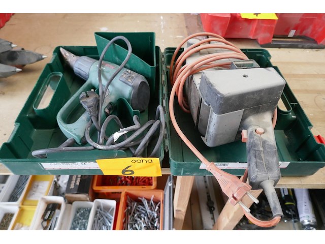 Heteluchtpistool + bandschuurmachine - afbeelding 1 van  5