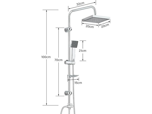 Hevenaov douchekolom zonder kraan - afbeelding 3 van  6