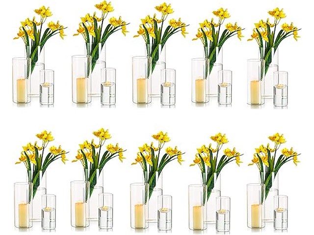 Hewory glazen bloemenvaas (30 stuks) - afbeelding 1 van  5