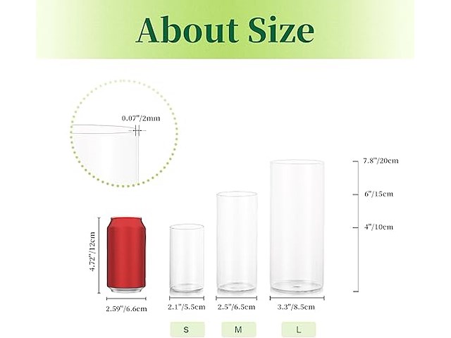 Hewory glazen bloemenvaas (30 stuks) - afbeelding 2 van  5