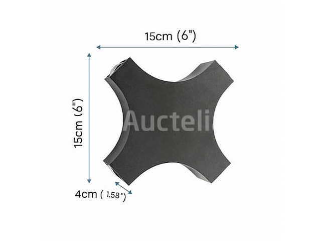 Hexa led wandlamp sw 2322 - 4w - ip54 - zwart (x2) - afbeelding 2 van  4