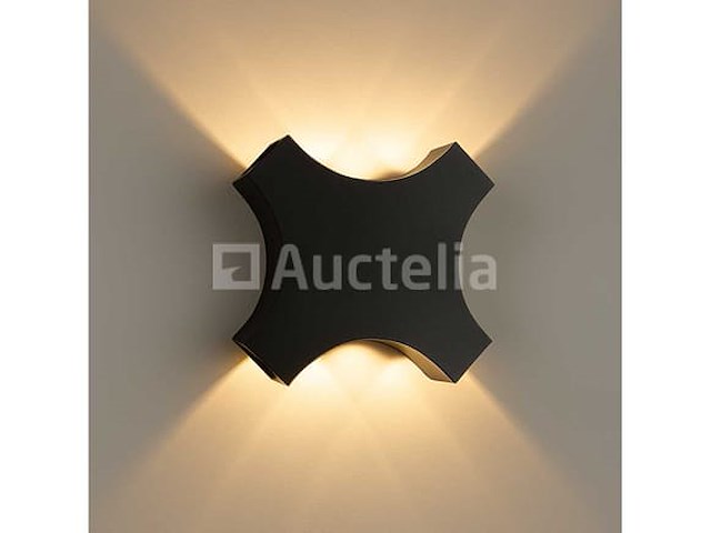 Hexa led wandlamp sw 2322 - 4w - ip54 - zwart (x2) - afbeelding 3 van  4