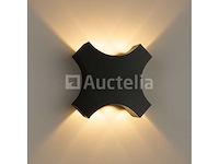 Hexa led wandlamp sw 2322 - 4w - ip54 - zwart (x2) - afbeelding 3 van  4