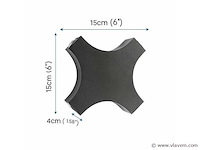 Hexa led wandlamp sw 2322 . 4w . ip54 . zwart (x2) - afbeelding 4 van  4