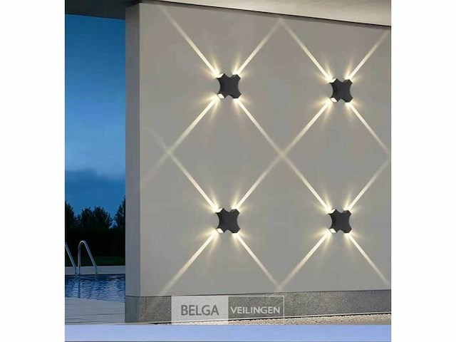 Hexa led wandlamp sw-2322 – 4w – ip54 – zwart (x2) - afbeelding 2 van  5