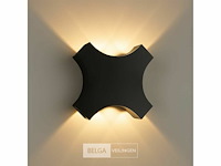 Hexa led wandlamp sw-2322 – 4w – ip54 – zwart (x2) - afbeelding 4 van  5