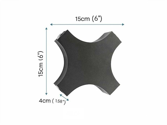 Hexa led wandlamp sw-2322 – 4w – ip54 – zwart (x2) - afbeelding 5 van  5