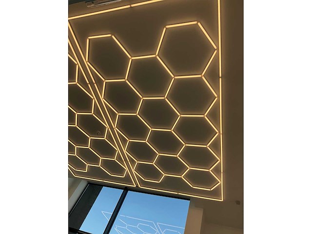 Hexagon winkelverlichting led wit licht honingraat motief (3x) - afbeelding 1 van  2