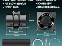 Hg power axiale buisventilator 100 mm - afbeelding 5 van  6