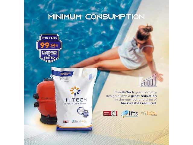 Hi-tech 20 kg – wit filterglaszand - afbeelding 3 van  3