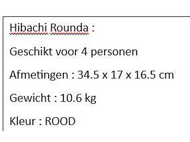 Hibachi rounda rood - afbeelding 2 van  2
