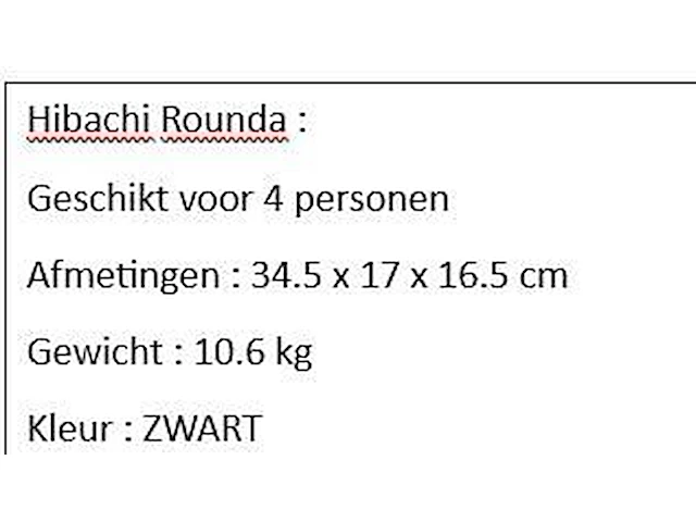 Hibachi rounda zwart - afbeelding 2 van  2